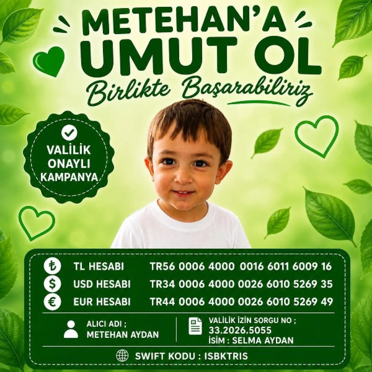G&uuml;lnarlı Minik Metehan Desteklerinizi Bekliyor: "Metehan'a Umut Ol!"