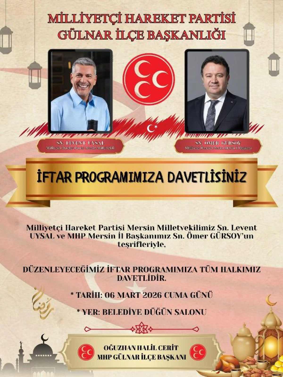 MHP G&uuml;lnar İl&ccedil;e Başkanı Cerit&rsquo;ten İl Başkanlığına &Ouml;nemli Ziyaret