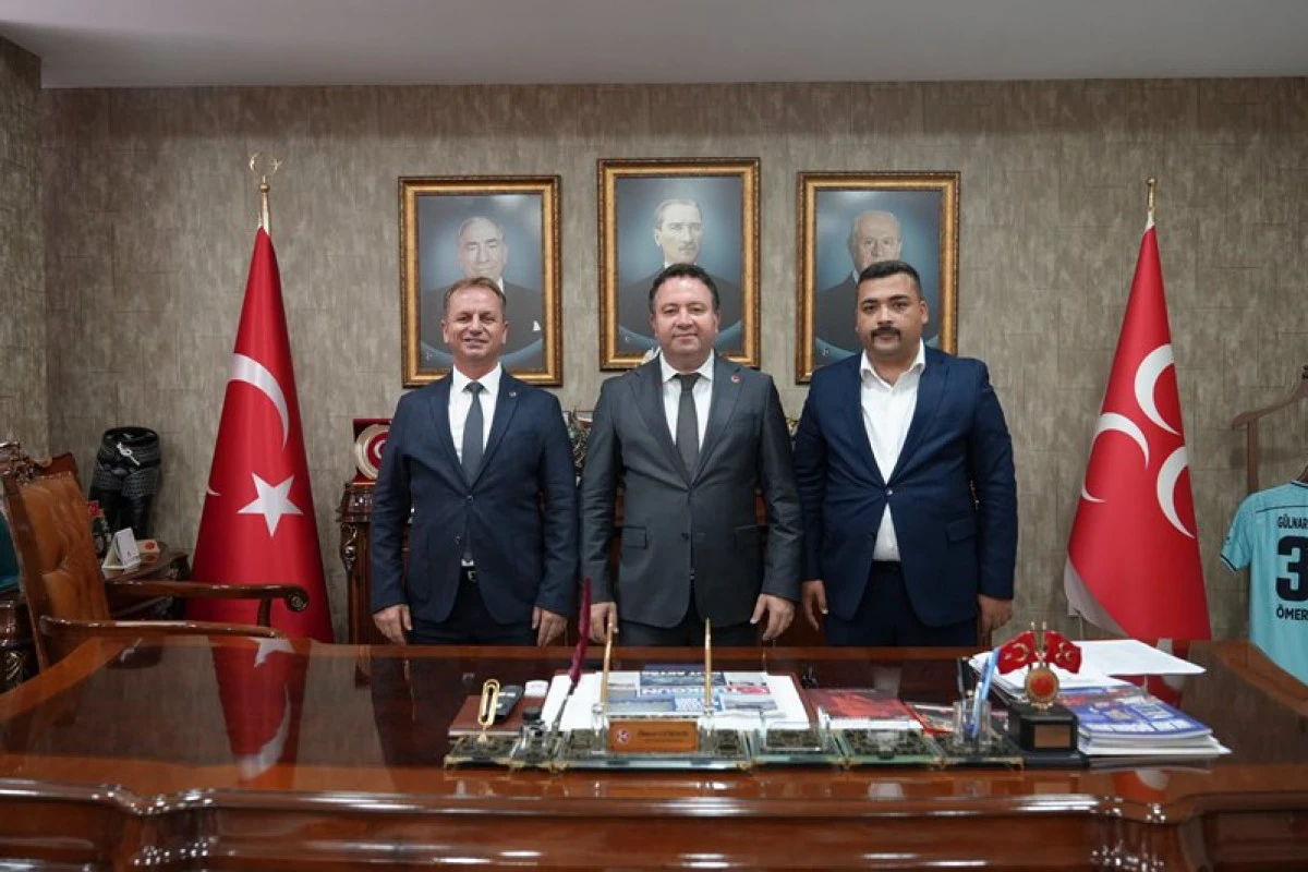 MHP G&uuml;lnar İl&ccedil;e Başkanı Oğuzhan Halil Cerit ve Belediye Başkanı Fatih &Ouml;nge&rsquo;den İl Başkanlığına Ziyaret