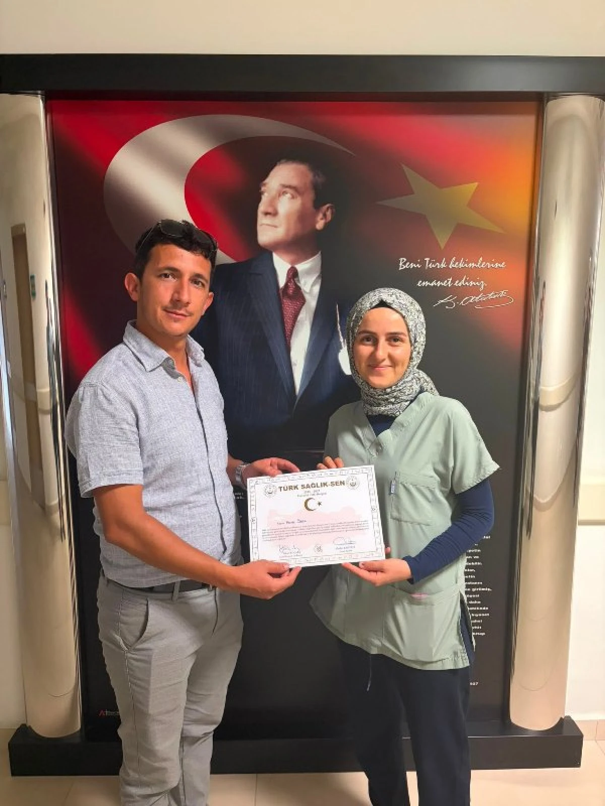 T&uuml;rk Sağlık Sen G&uuml;lnar Teşkilatında Bayrak Değişimi.